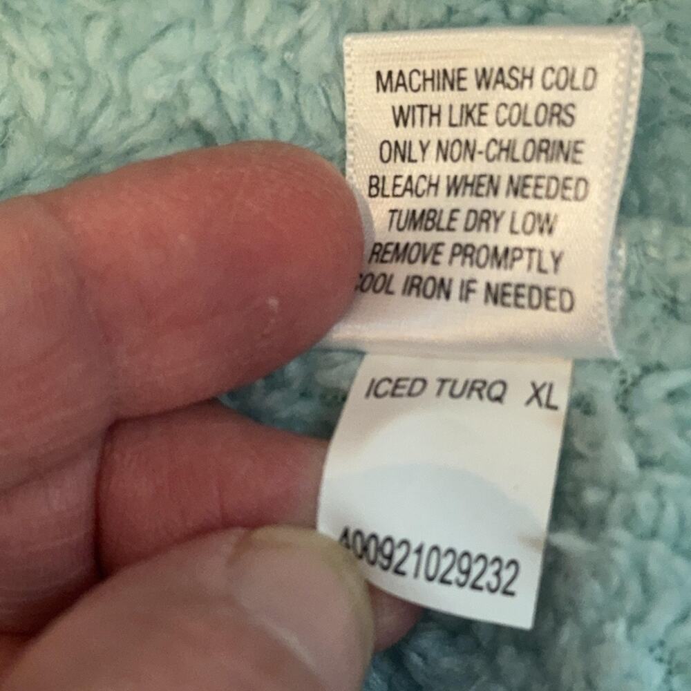 Croft‎ & Barrow Vest Womens XL Iced Turquoise Blue Fleece Faux Fur Lined Pockets - Picture 4 of 10